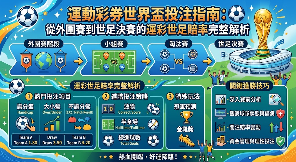 運動彩券世界盃投注指南：從外圍賽到世足決賽的運彩世足賠率完整解析